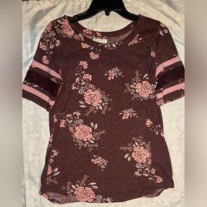 Pink floral shirt
